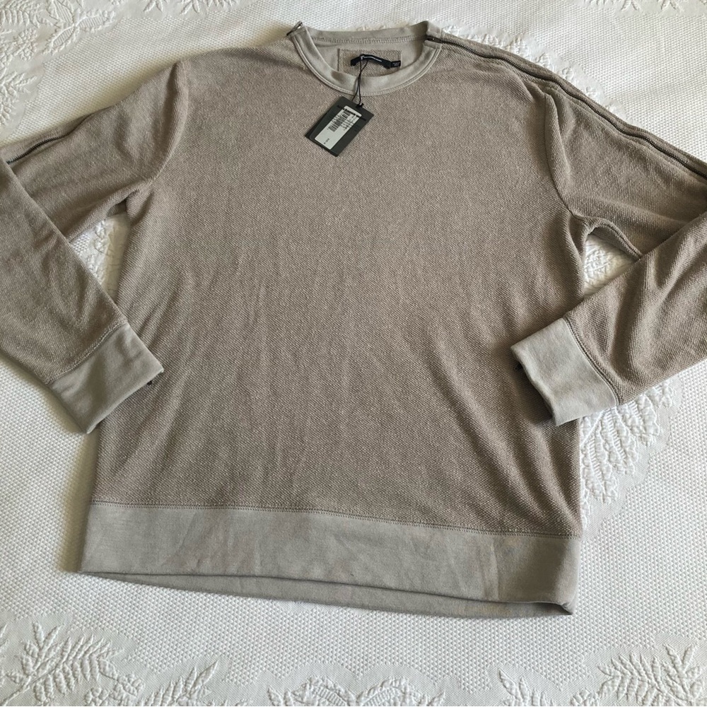 NWT T Alexander Wang men’s sweatshirt long sleeve zipper sleeves bamboo size M
